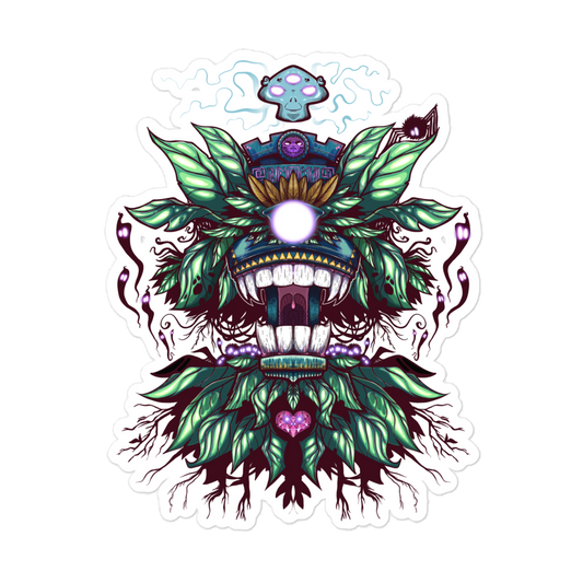 ‘JUNGLE TIKI GOD’ DIE CUT STICKER
