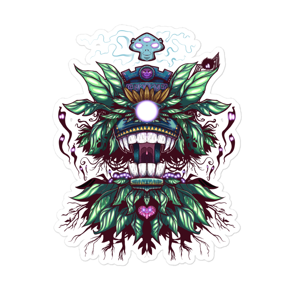 ‘JUNGLE TIKI GOD’ DIE CUT STICKER