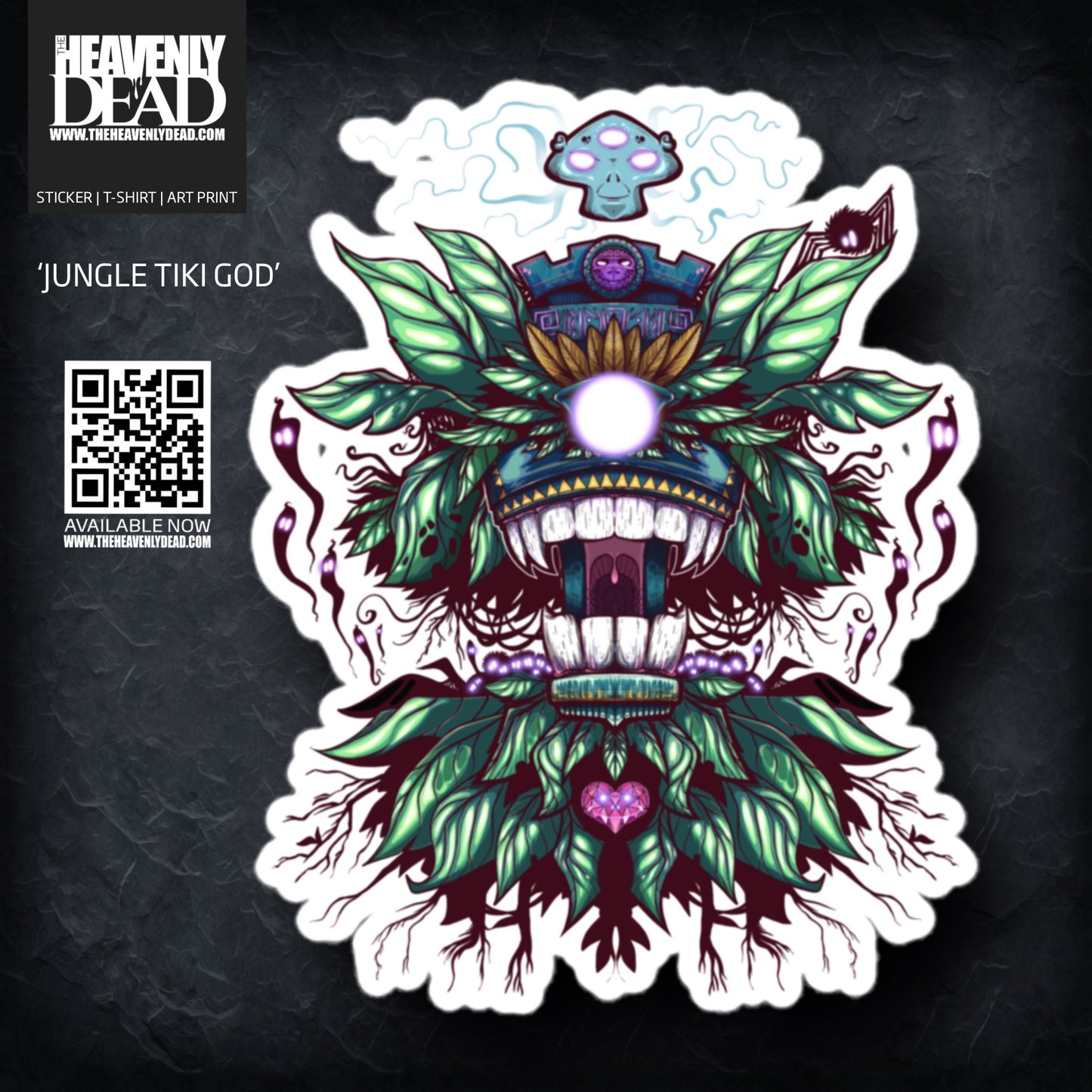 ‘JUNGLE TIKI GOD’ DIE CUT STICKER