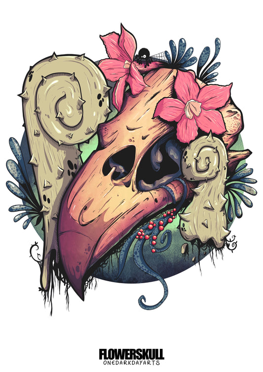 ‘FLOWERSKULL’ FINE ART PRINT